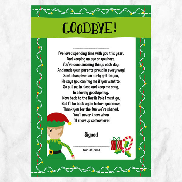 Green Mistletoe Elf - Christmas Elf Letters with Reports & Award Stickers
