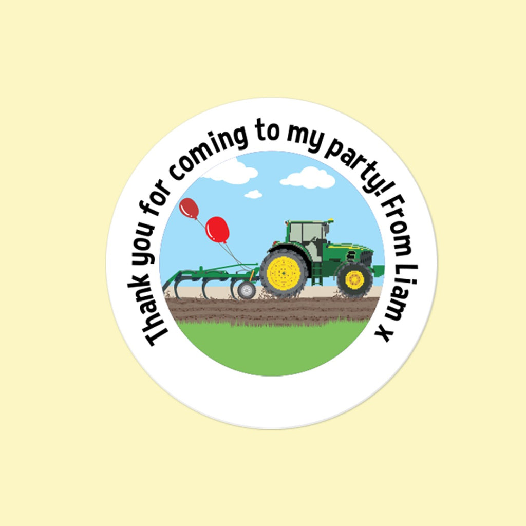 Green Farm Tractor - Sweet Bag Stickers - Pack of 35