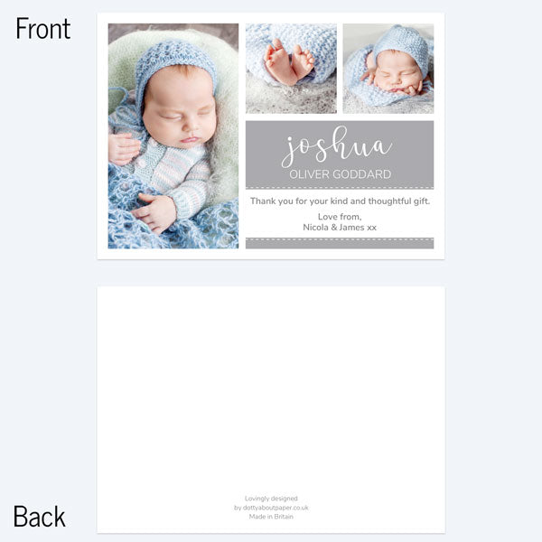 Thank You - Grey Photo Trio - Pack of 10
