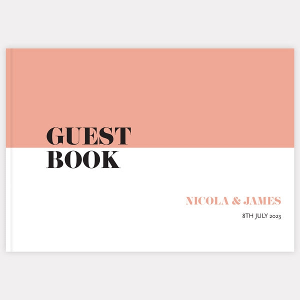 Colour Block Typography - Wedding Guest Book