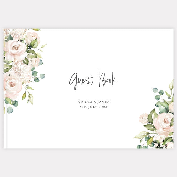 Cream Roses - Wedding Guest Book