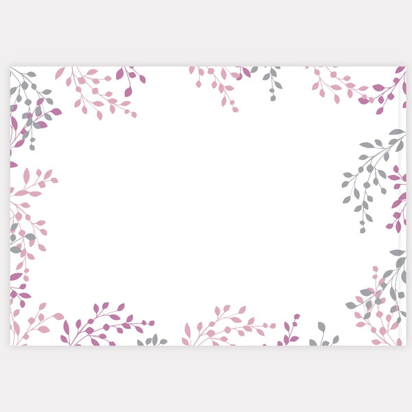 Delicate Leaf Border - Wedding Guest Book