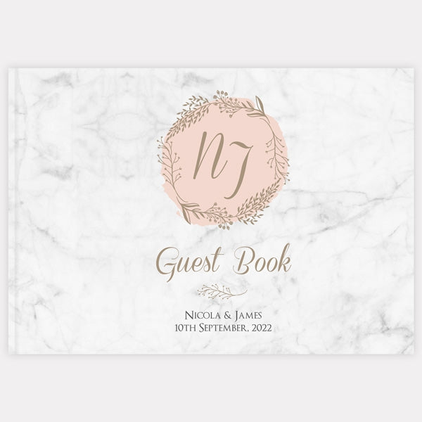 Elegant Marble Blush - Wedding Guest Book