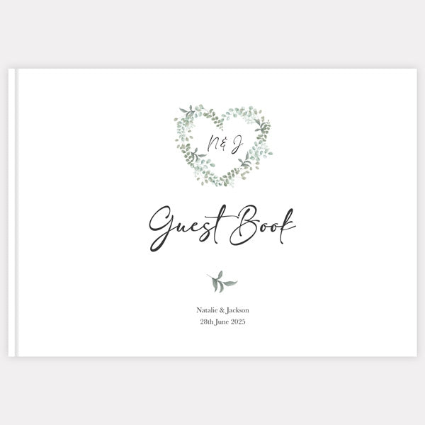 Eucalyptus Heart - Wedding Guest Book