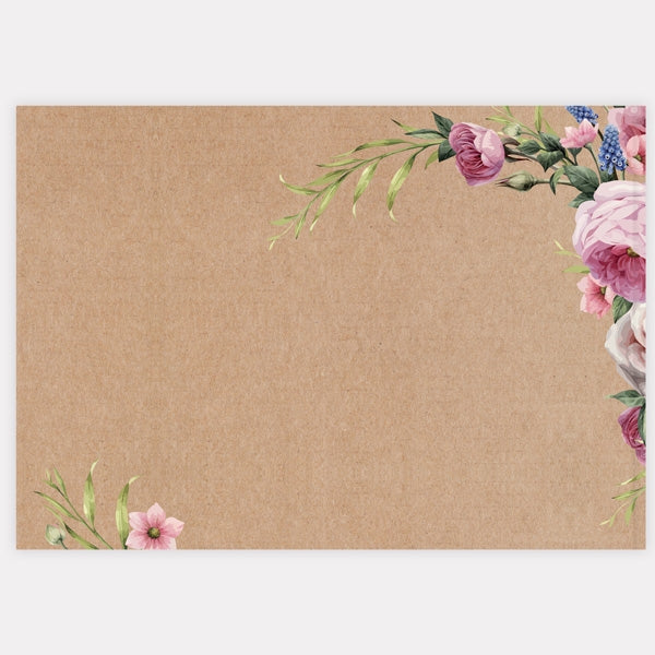 Kraft Vintage Flowers - Wedding Guest Book