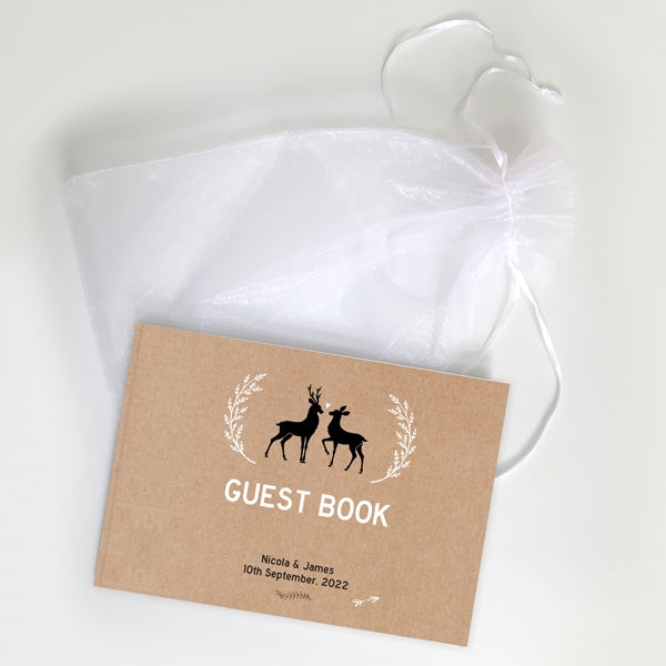 Rustic Woodland Deer - Wedding Guest Book