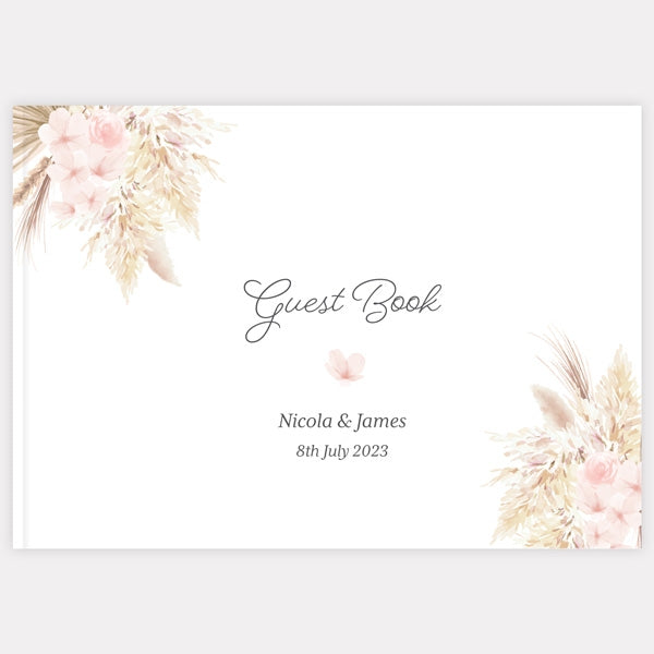 Pampas Floral - Wedding Guest Book