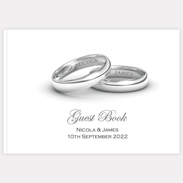 Personalised Wedding Rings - Wedding Guest Book