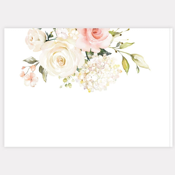 Pink & White Country Bouquet - Wedding Guest Book