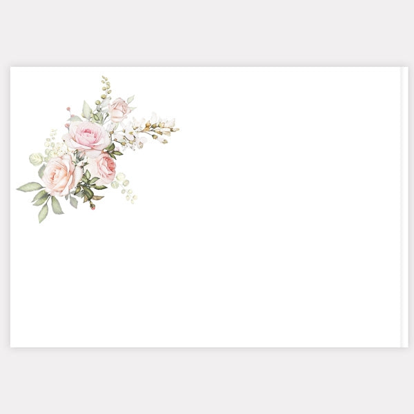 Pink Country Flowers - Wedding Guest Book