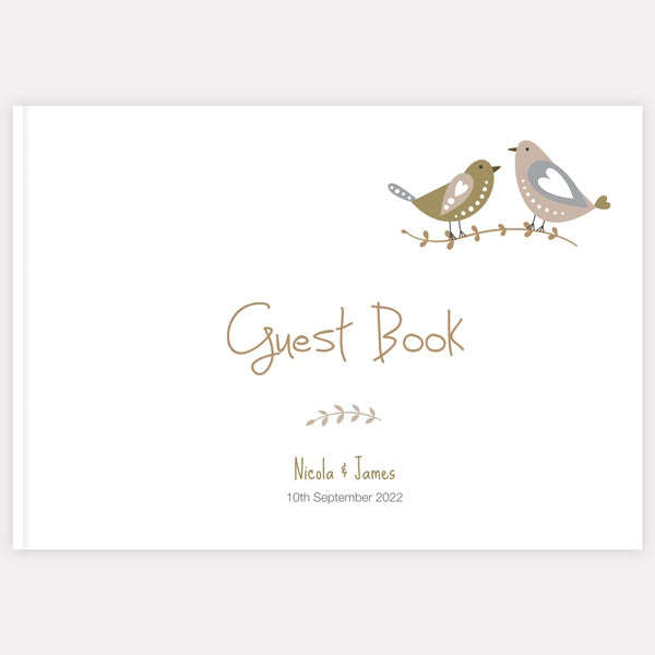 Rustic Woodland Birds - Wedding Guest Book