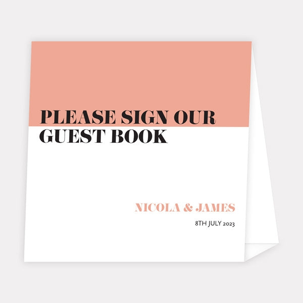 Colour Block Typography - Wedding Guest Book
