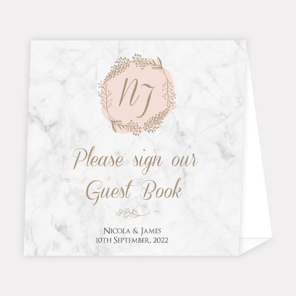 Elegant Marble Blush - Wedding Guest Book