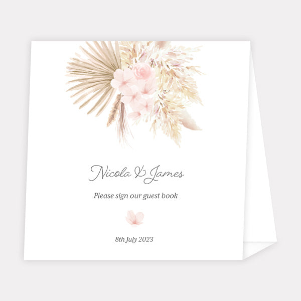 Pampas Floral - Wedding Guest Book