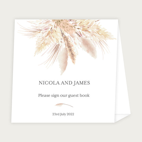 Pampas Grass - Wedding Guest Book