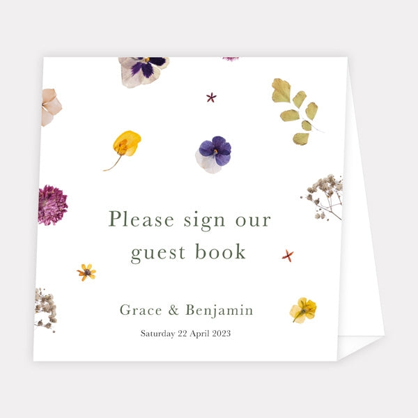 Pressed Flowers - Wedding Guest Book