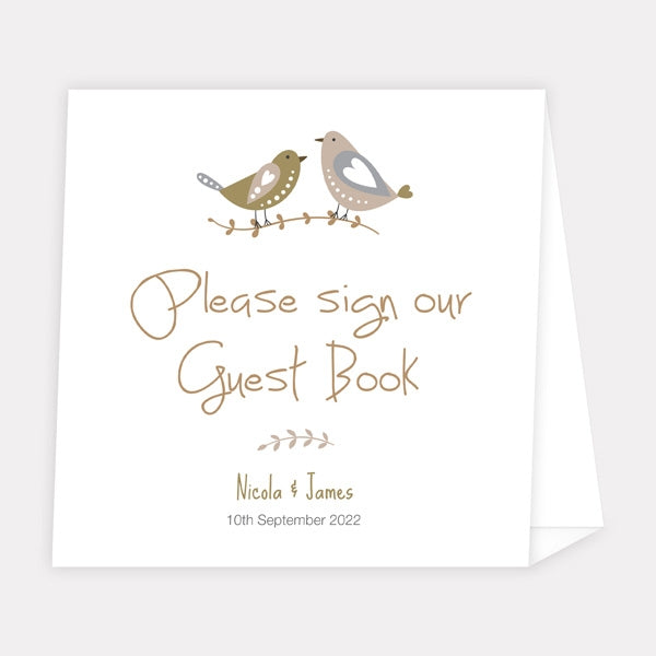 Rustic Woodland Birds - Wedding Guest Book