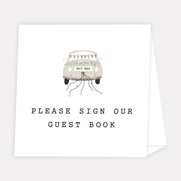 Vintage Classic Car - Wedding Guest Book