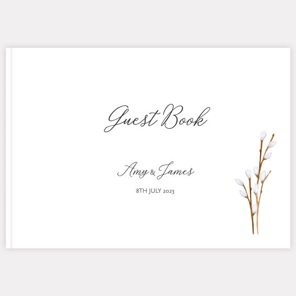Watercolour Pussy Willow - Iridescent Wedding Guest Book