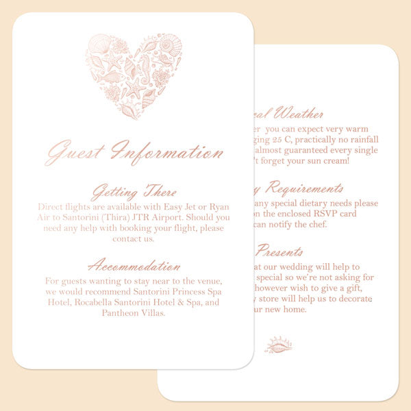 Coastal Heart - Foil Boutique Wedding Invitation & RSVP