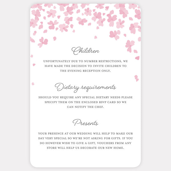 Falling Flowers - Boutique Wedding Invitation & RSVP