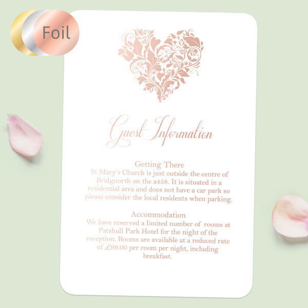 Ornate Heart - Foil Guest Information