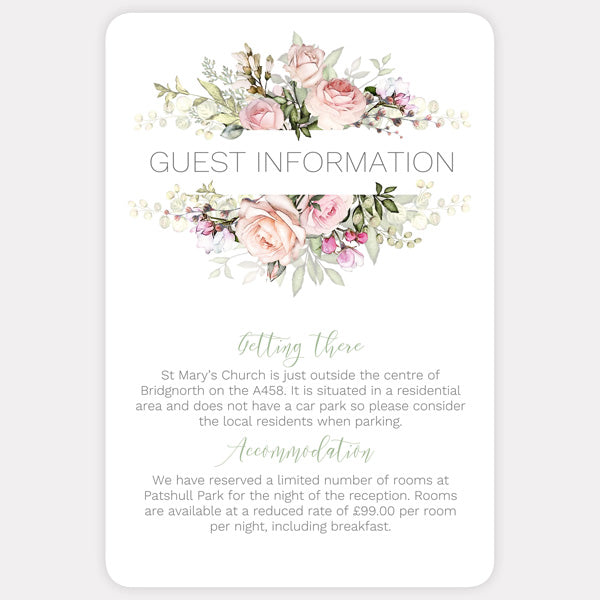 Pink Country Flowers - Boutique Wedding Invitation & RSVP