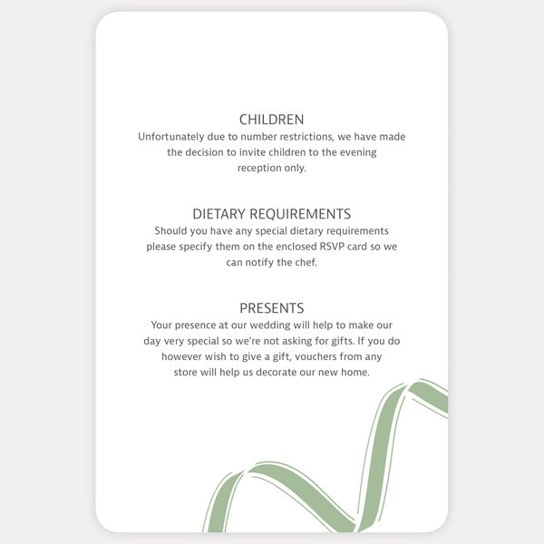 Ribbon Border - Boutique Evening Invitation & RSVP