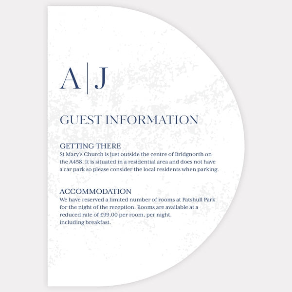 Textured Simplistic Monogram - Iridescent Guest Information Card