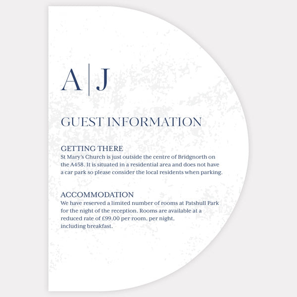 Textured Simplistic Monogram - Iridescent Guest Information Card