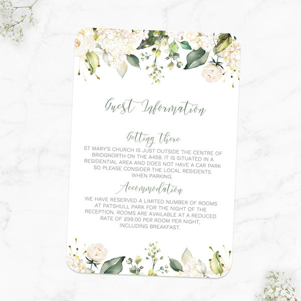 White Flower Garland - Guest Information