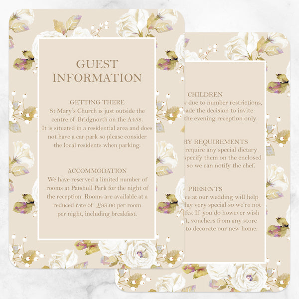 Vintage Cream Roses - Guest Information
