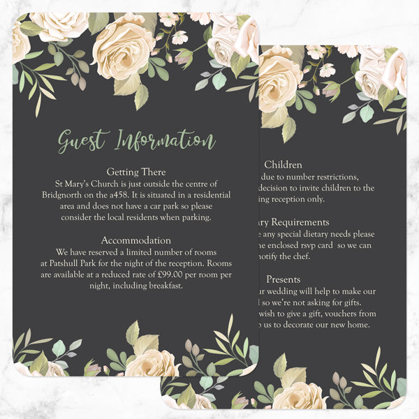 Black & Cream Roses - Boutique Wedding Invitation