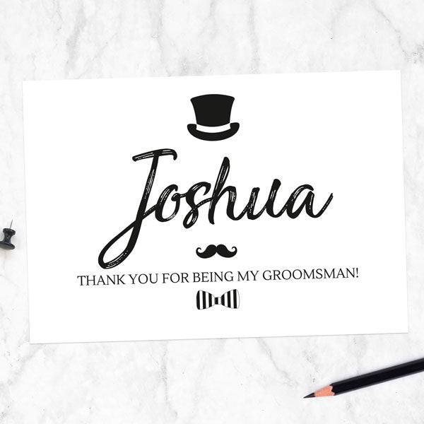 Thank You For Being My Groomsman - Hat Moustache
