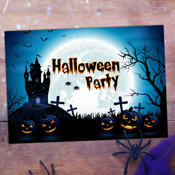 Halloween Party Invitations - Haunted House - Pack of 10
