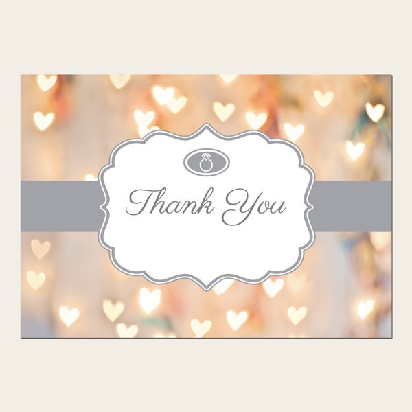 Thank You Cards - Heart Glitter Pattern