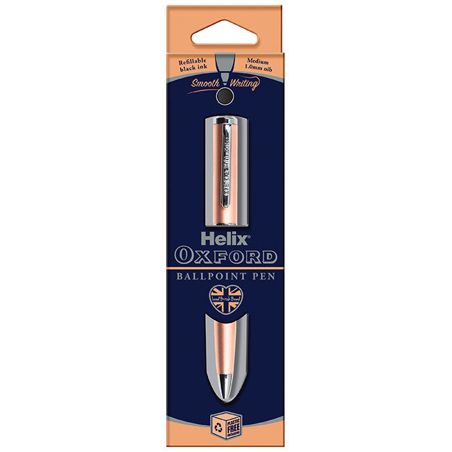Helix Oxford Premium Writing Ballpoint Pen Rose Gold