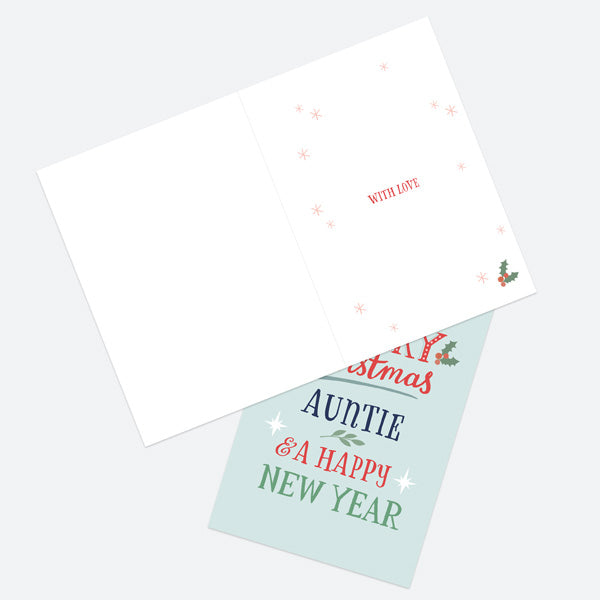 Christmas Card - Homespun Typography - Auntie