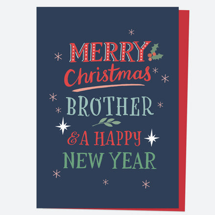 Christmas Card - Homespun Typography - Brother