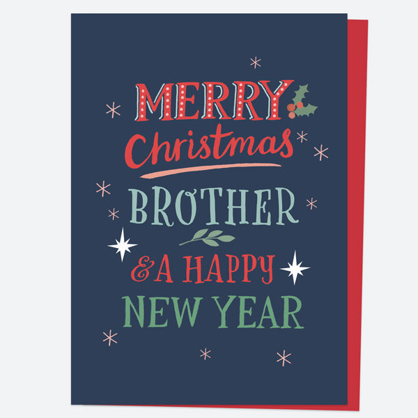 Christmas Card - Homespun Typography - Brother