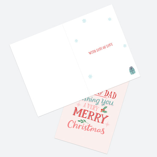 Christmas Card - Homespun Typography - Mum & Dad