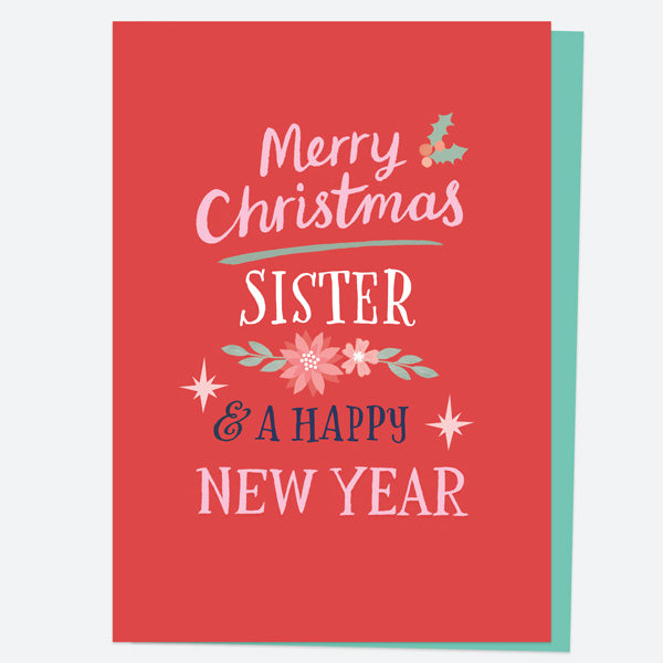 Christmas Card - Homespun Typography - Sister