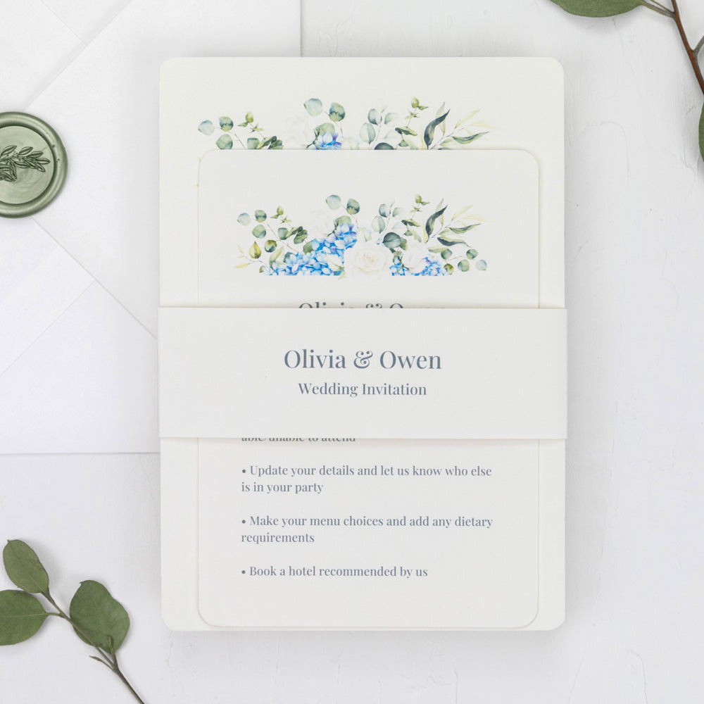 category header image Hydrangea Bouquet - Wedding Invitation & Information Card Suite