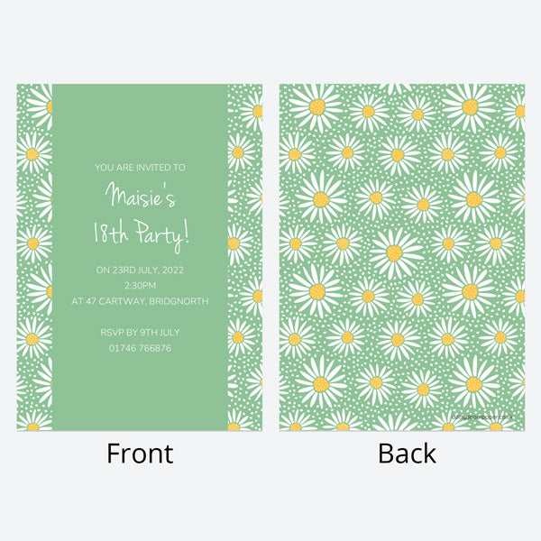 18th Birthday Invitations - Oopsy Daisies - Pack of 10