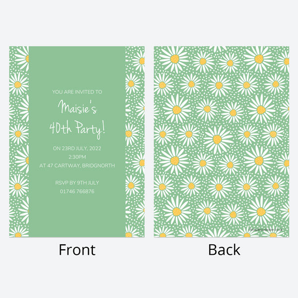 40th Birthday Invitations - Oopsy Daisies - Pack of 10