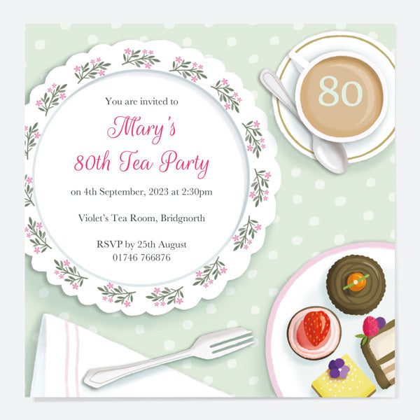Tea party invitations hotsell