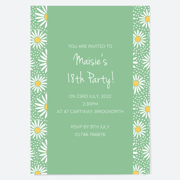 18th Birthday Invitations - Oopsy Daisies - Pack of 10