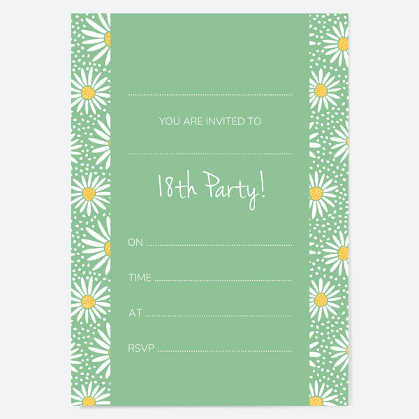 18th Birthday Invitations - Oopsy Daisies - Pack of 10