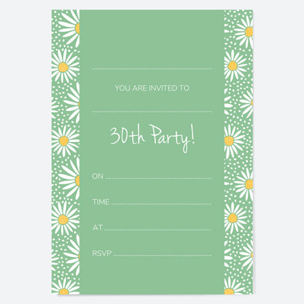 30th Birthday Invitations - Oopsy Daisies - Pack of 10