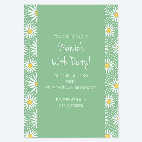 60th Birthday Invitations - Oopsy Daisies - Pack of 10